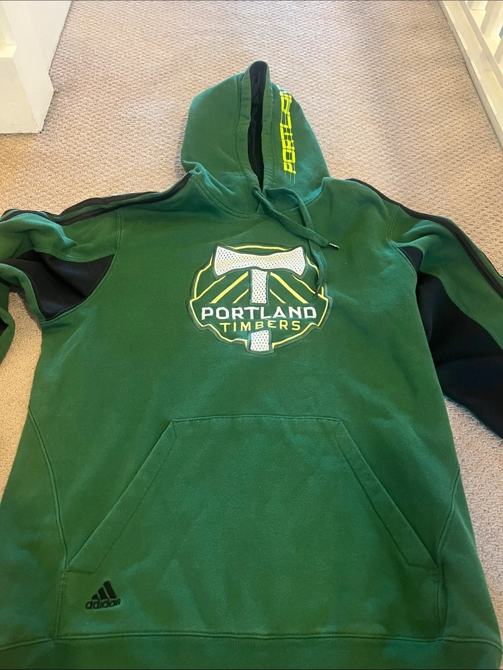 adidas Portland Timbers Green Hoodie with Yellow Accents